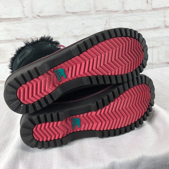 Sorel Girls Womens 5 Tivoli II Black Faux Fur Insulated Wedge Winter Boots - Picture 9 of 9